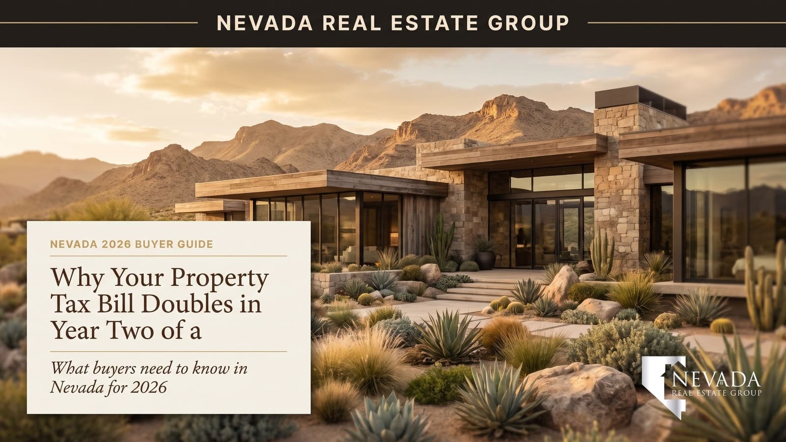 Clark County Las Vegas single family home with reassessment paperwork and 2026 tax bill on kitchen counter