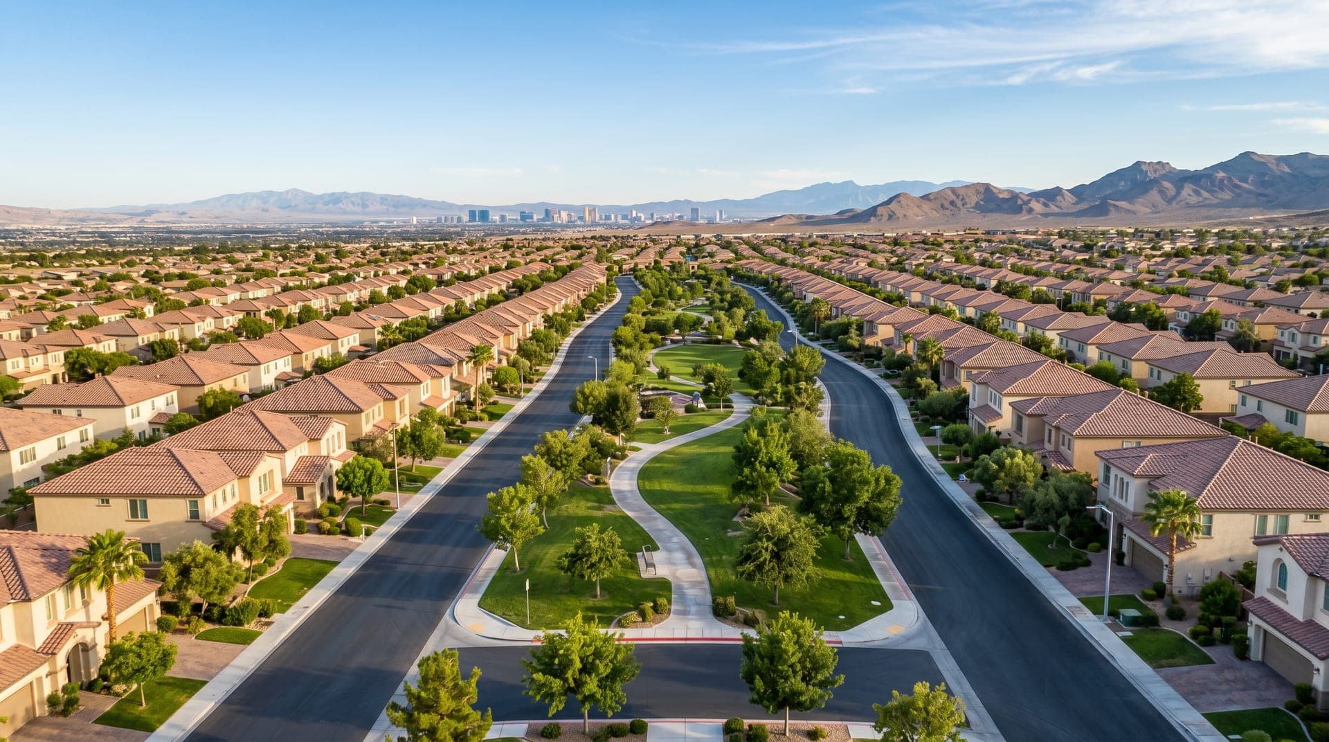 Henderson, Nevada — Black Mountain range above master-planned valley neighborhoods