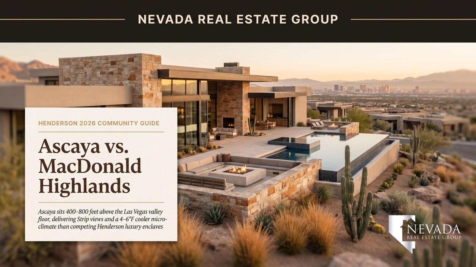 Ascaya and MacDonald Highlands hillside guard-gated communities in Henderson Nevada