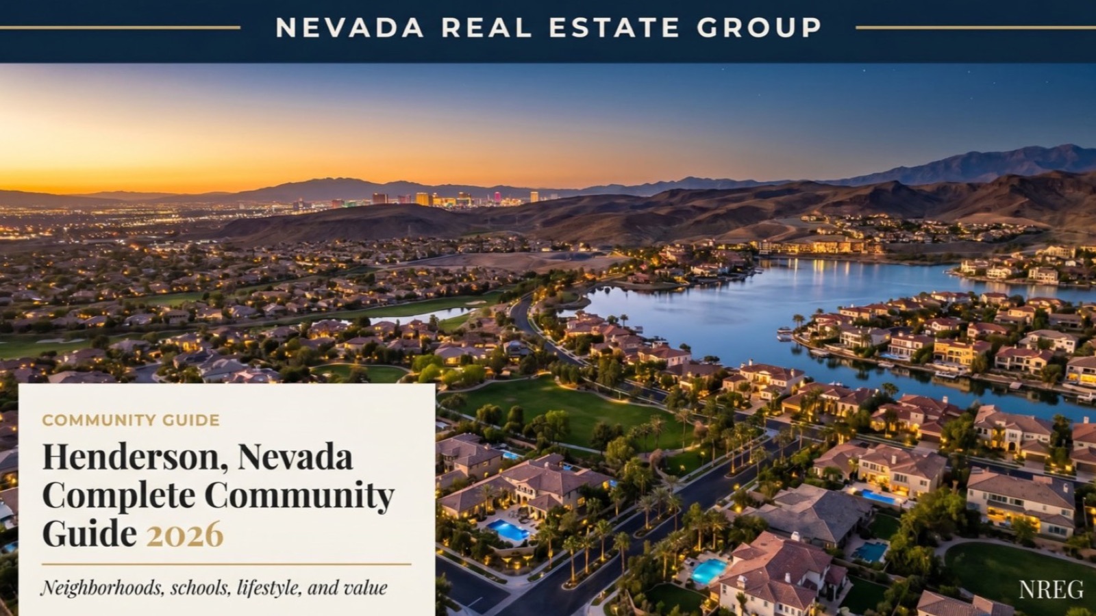 Aerial view of a Henderson Nevada neighborhood, illustrating low Nevada property taxes and the 3 percent assessment cap