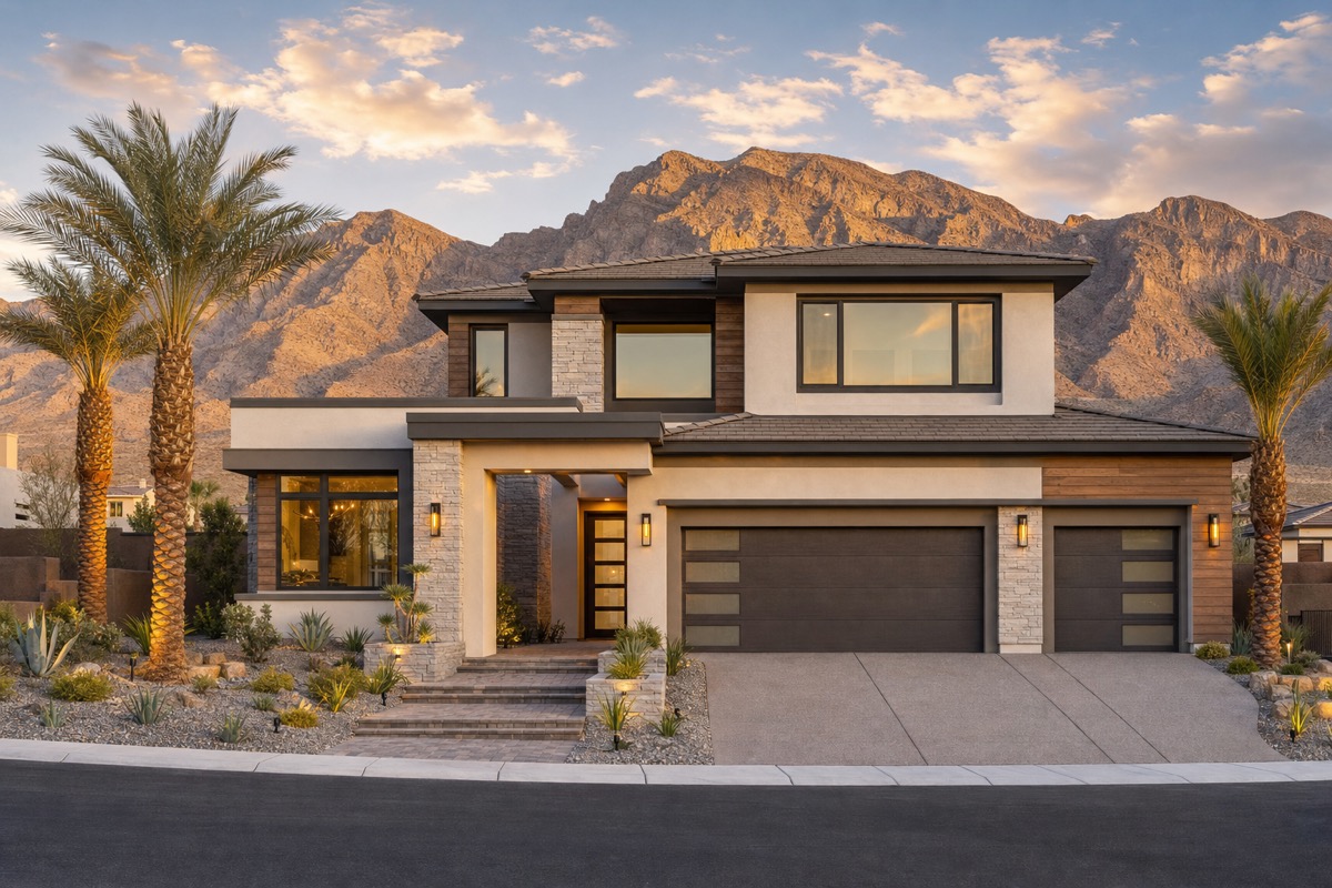 North Las Vegas new construction neighborhood with desert landscaping and mountain views in 2026